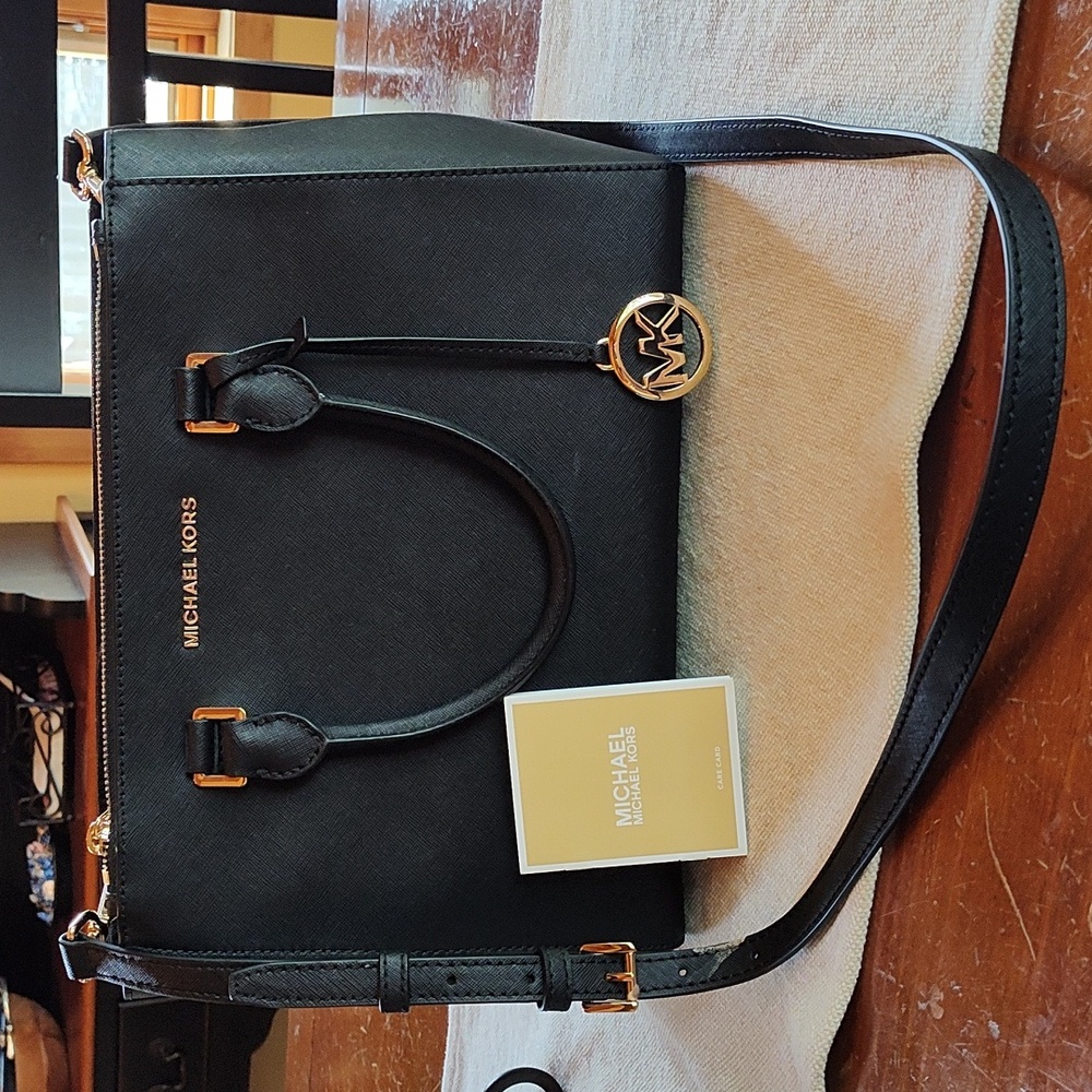 Michael Kors, Satchel, Handbag, Black,  top handle or detachable shoulde…